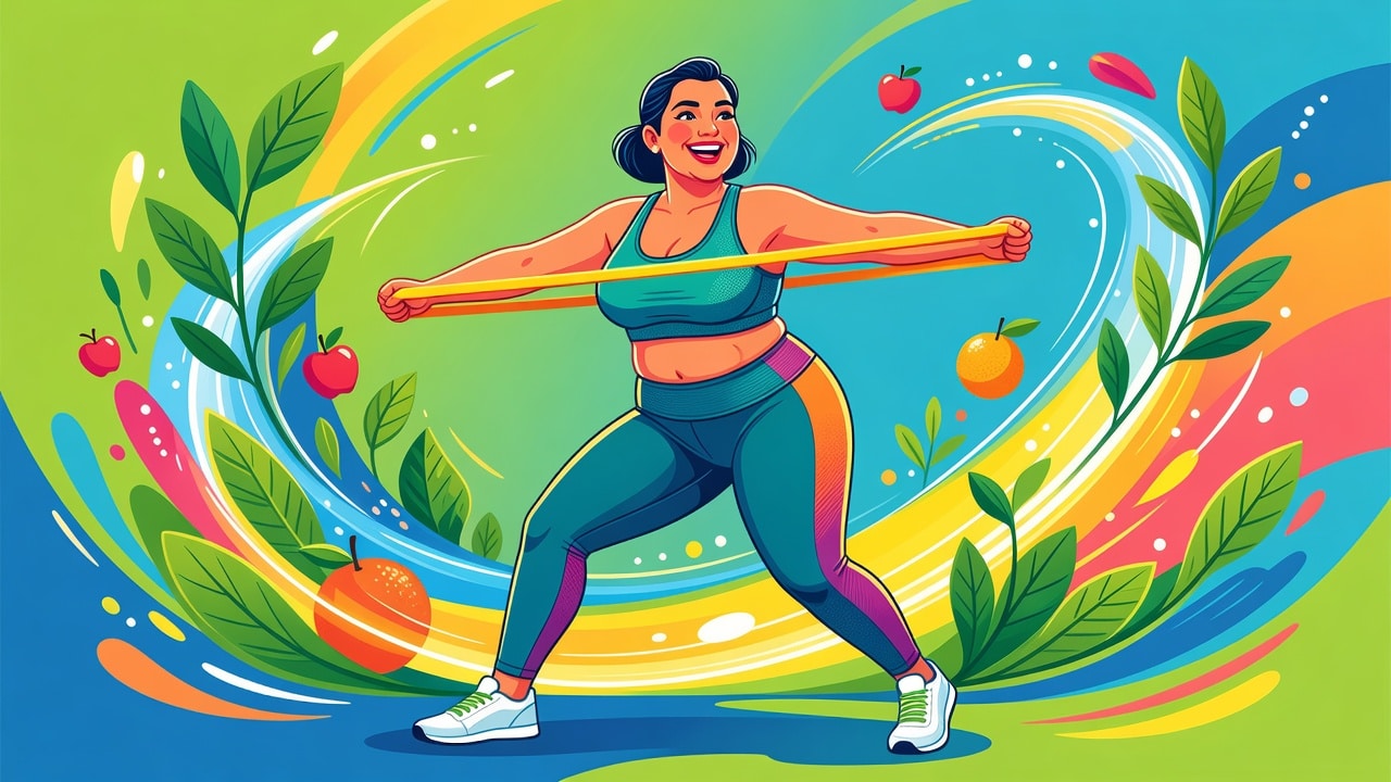 Mujer haciendo ejercicio con confianza