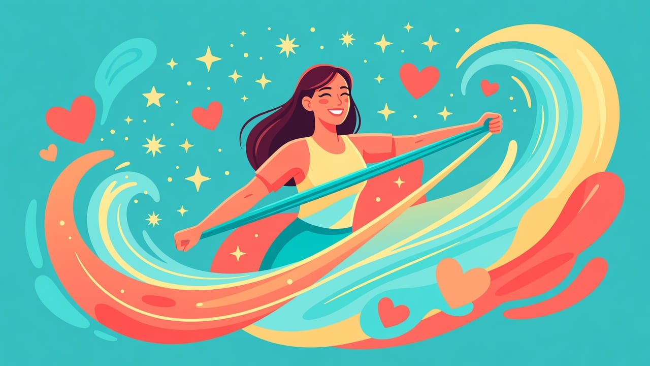 Mujer feliz haciendo deporte